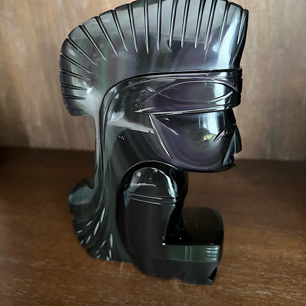 Carved Obsidian Aztec Figure